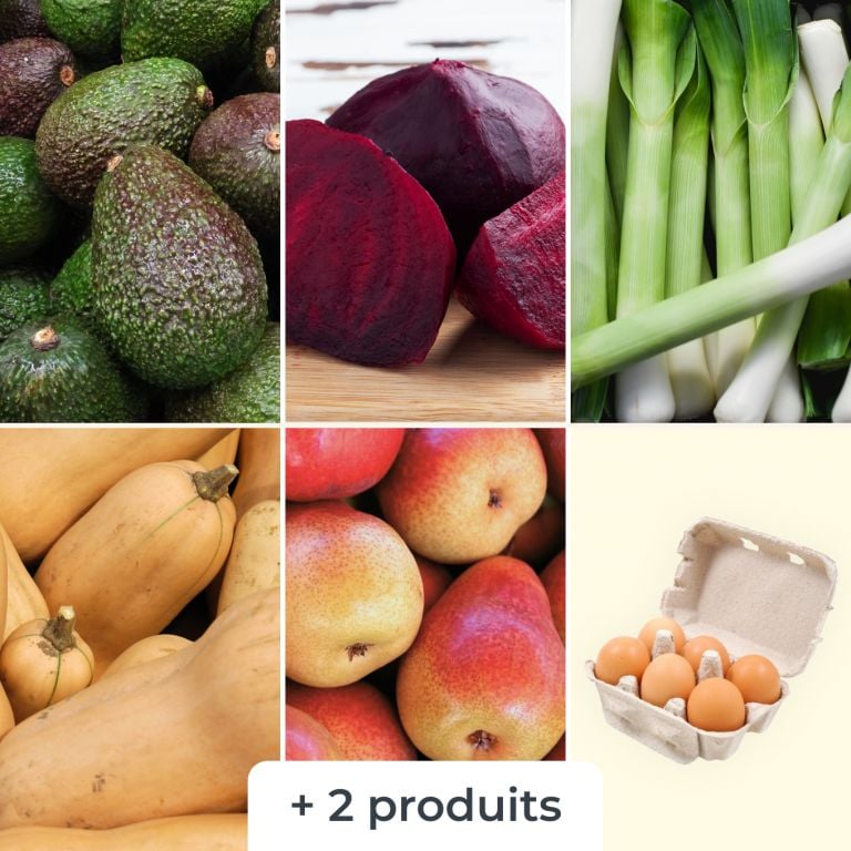 Mélange de fruits & légumes (+6 oeufs bio)